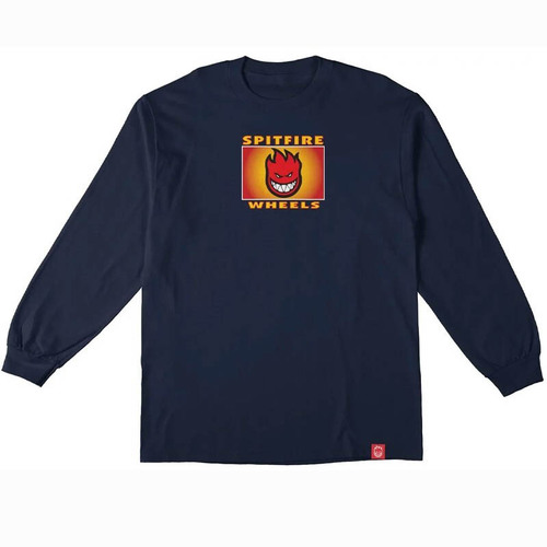 Spitfire SF Label Navy Long Sleeve Youth Short Sleeve Tee [Size: Large]