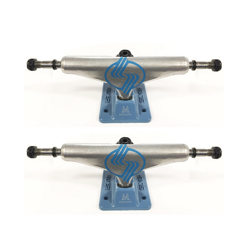 Silver M-Class Hollows Polished Blue Skateboard Trucks