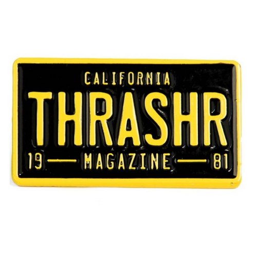 Thrasher License Plate Black Label Pin