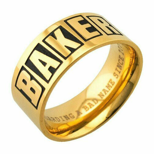 Baker Brand Logo Gold Ring [Size: Small]