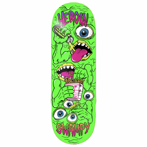 Heroin Swampy Mutate Or Die Deck 10.0" Skateboard Deck