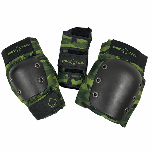 ProTec Street Gear Junior Camo Skateboard 3 Pack Pads Set