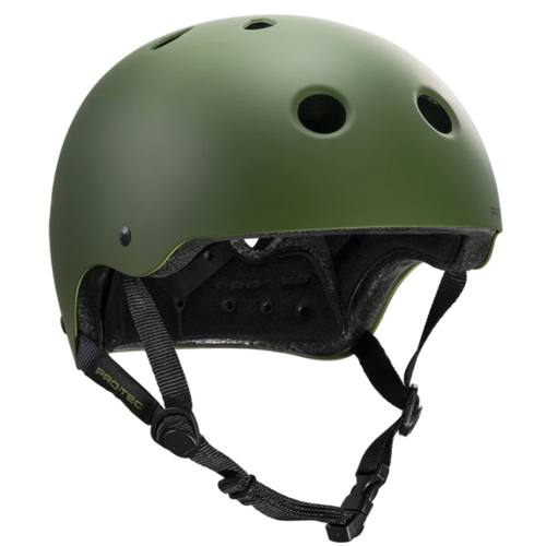 ProTec Classic Certified Matte Olive Skateboard Helmet [Size: Small]