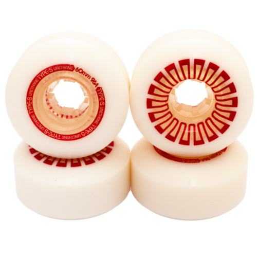 Type-S Soft Blend White Red 60mm 96a Skateboard Wheels