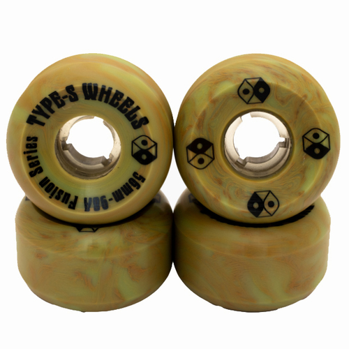Type-S Fusions Green Swirl 56mm 98a Skateboard Wheels