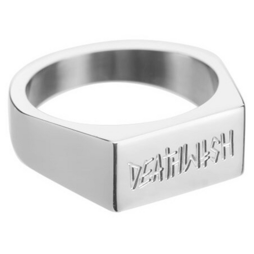 Deathwish Square Up Silver Ring [Size: X-Small]