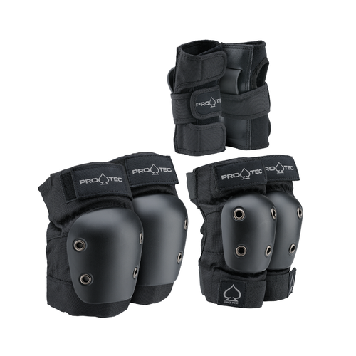 ProTec Street Gear Junior Black Skateboard 3 Pack Pads Set