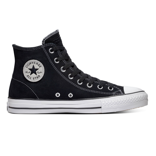 Converse CTAS Pro Hi Black Black White Mens Suede Skateboard Shoes ...