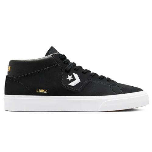 Converse Louie Lopez Pro Mid Black Black White Mens Skateboard Shoes [Size: 13]