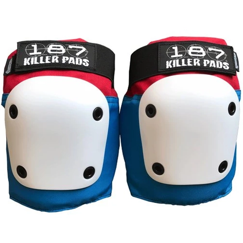 187 Killer Pads Fly Knee Red White Blue Pads