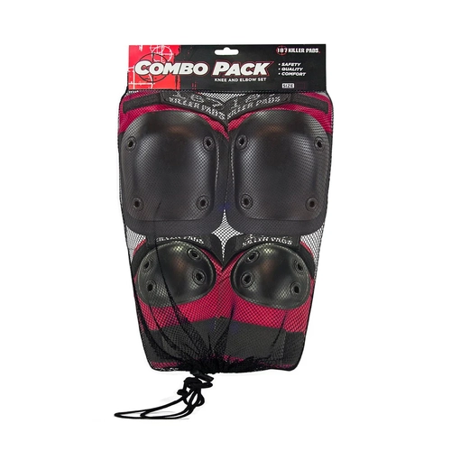 187 Killer Pads Combo Knee & Elbow Adult Red Pads