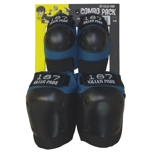 187 Killer Pads Combo Knee & Elbow Adult Slate Blue Pads