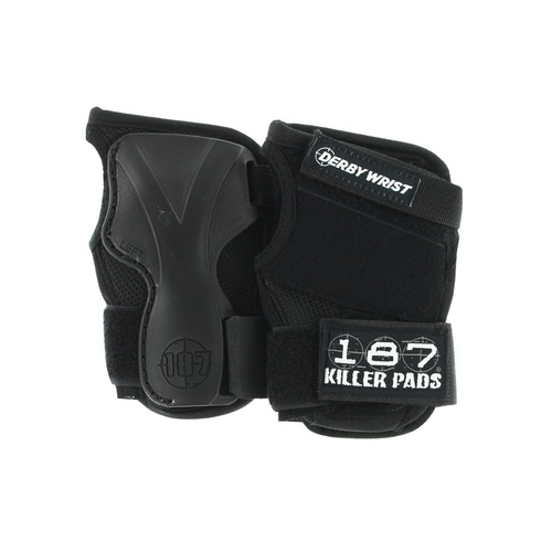 187 Killer Pads Derby Black Wrist Guards [Size: Small]
