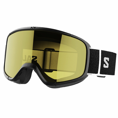 Salomon Aksium Asian Fit 2.0 Black Flash Gold S2 Lens Unisex Snowboard Goggles