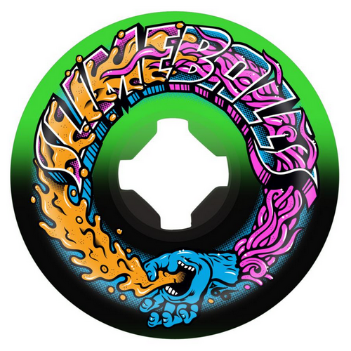 Santa Cruz Slime Balls Greetings Green Black 56mm 99a Skateboard Wheels