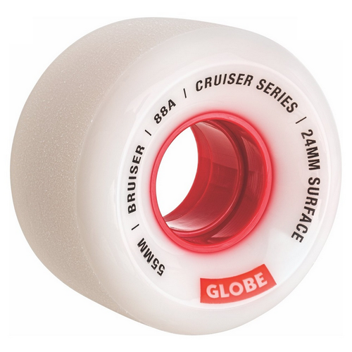 Globe Bruiser White Red 55mm 88a Skateboard Wheels