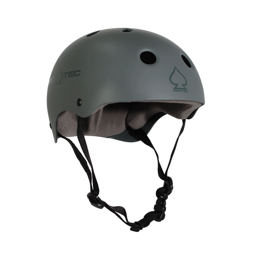 ProTec Classic Certified Matte Grey Skateboard Helmet [Size: Small]