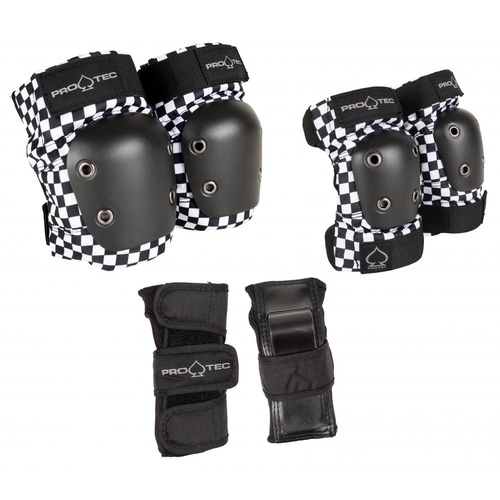 ProTec Street Gear Junior Checker Skateboard 3 Pack Pads Set