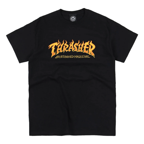 Thrasher Fire Logo Black Mens Short Sleeve T-Shirt [Size: Medium]