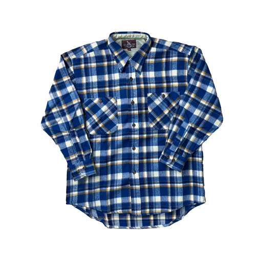 Stickers Authentic Blue flannel Shirt Used Vintage