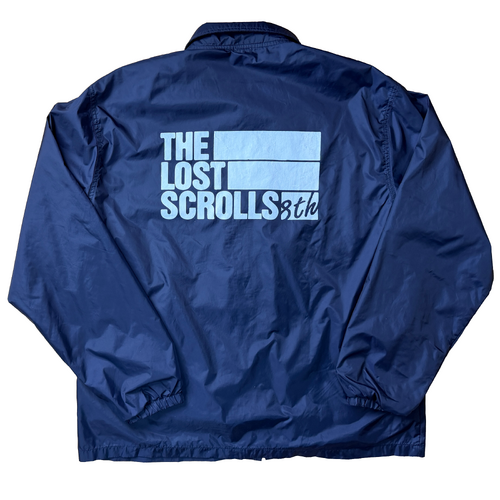 DYLM Hip Hop Navy Blue Large Coaches Spray Jacket Used Vintage