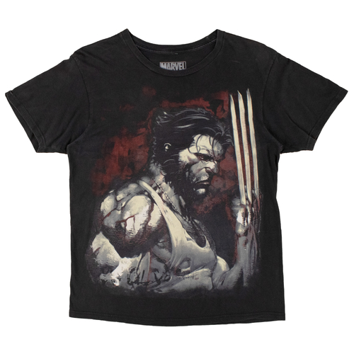 Marvel Wolverine Black Medium T-Shirt Used Vintage