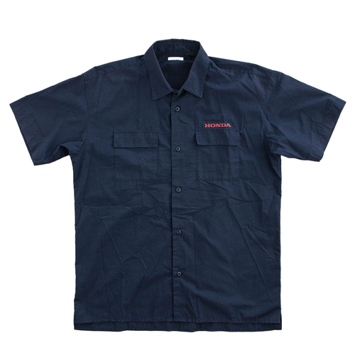 Honda Navy Work Shirt Large Mens Used Vintage