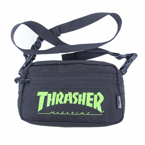 Thrasher Black Green Satchel Shoulder Bag Used Vintage