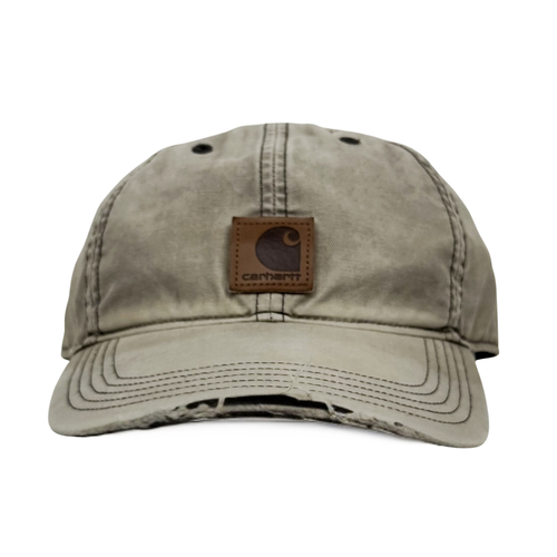Carhartt Odessa Leather Patch Baseball Dad Cap Hat Used Vintage