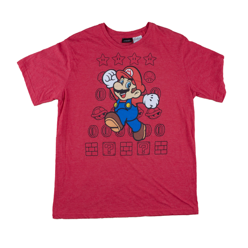 Super Mario Nintendo Red Medium T-Shirt Used Vintage