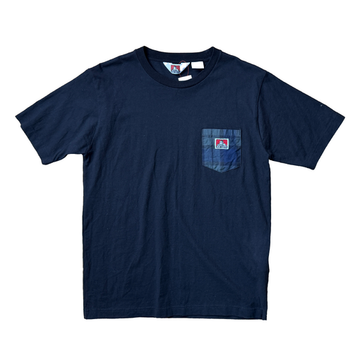 Ben Davis Plaid Pocket Large Black Mens T-Shirt Used Vintage