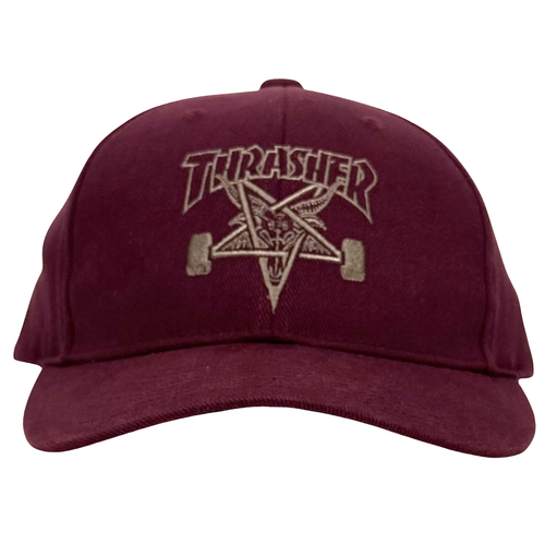 Thrasher Maroon Snap Back Cap Hat Used Vintage