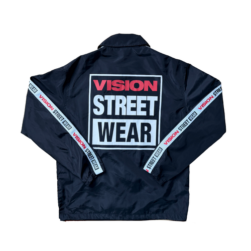 Vision Streetwear Black Medium Coaches Jacket Used Vintage