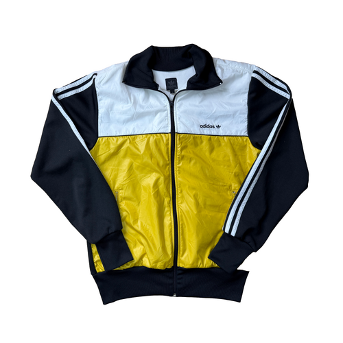 Adidas Large Black White Gold Spray Jacket Used Vintage