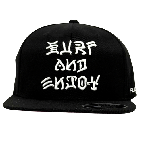 Hurley Surf & Enjoy Flat Snapback Cap Hat Used Vintage