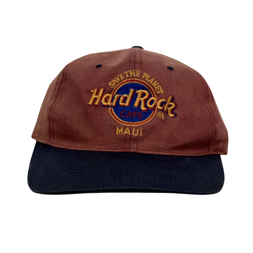 Hard Rock Maui Unstructured Snapback Cap Hat Used Vintage