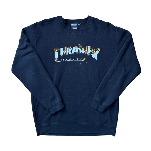 Thrasher Burnt Out Logo Black Jumper Used Vintage