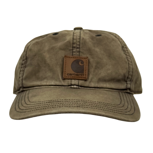 Carhartt Odessa Leather Patch Baseball Dad Cap Hat Used Vintage