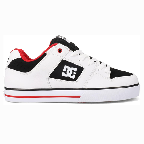 DC Pure White Black Red Mens Skateboard Shoes