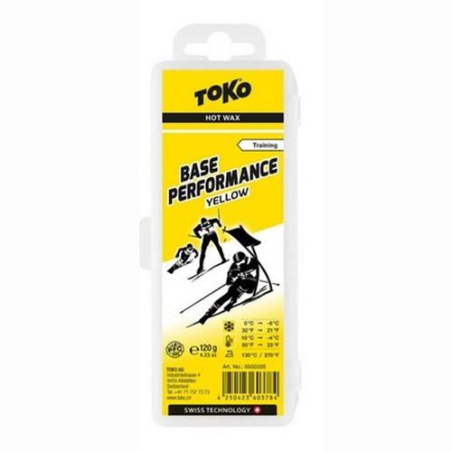 TOKO Base Performance Yellow 0c to -6c Snowboard Ski 120g Wax