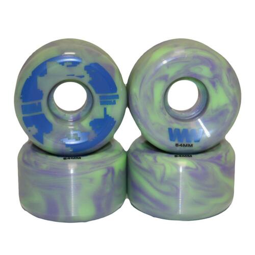 Wayward Conical Swirl 54mm 83b Green Purple Skateboard Wheels