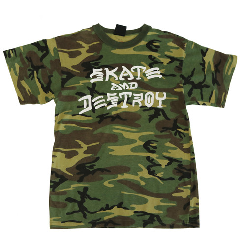 Thrasher Skate and Destroy Camo Medium T-Shirt Used Vintage