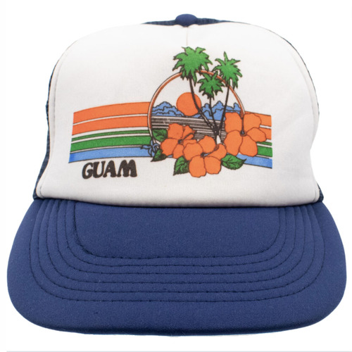 Guam Blue Trucker Cap Used Vintage