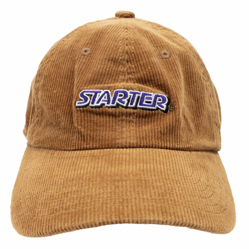 Starter Corduroy Brown Strapback Dad Hat Cap Used Vintage