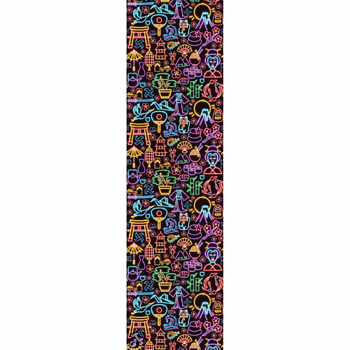 Fruity Japanese Neon 9" x 33" Skateboard Griptape Sheet