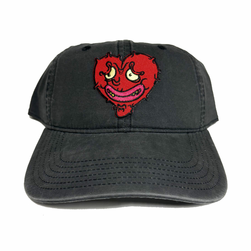 Heart Charcoal 5 Panel Strapback Hat Cap
