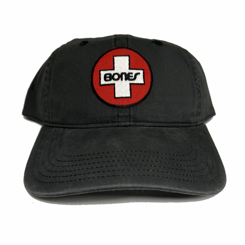Bones Bearings Charcoal 6 Panel Strapback Hat Cap