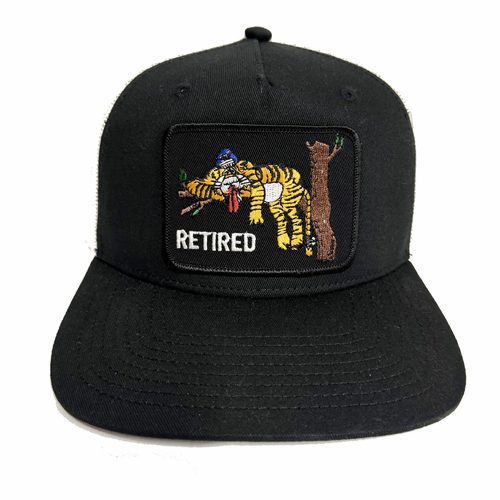 Retired Tiger Black and Off White Trucker Cap