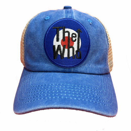 The Who Embroidered Patch Blue White Trucker Cap Hat