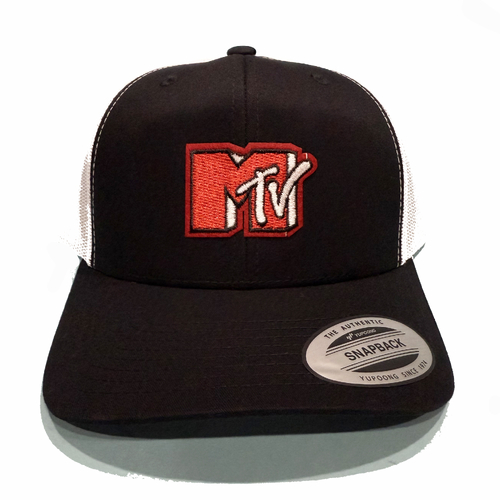 MTV Embroidered Patch Black Yupoong Trucker Cap Hat